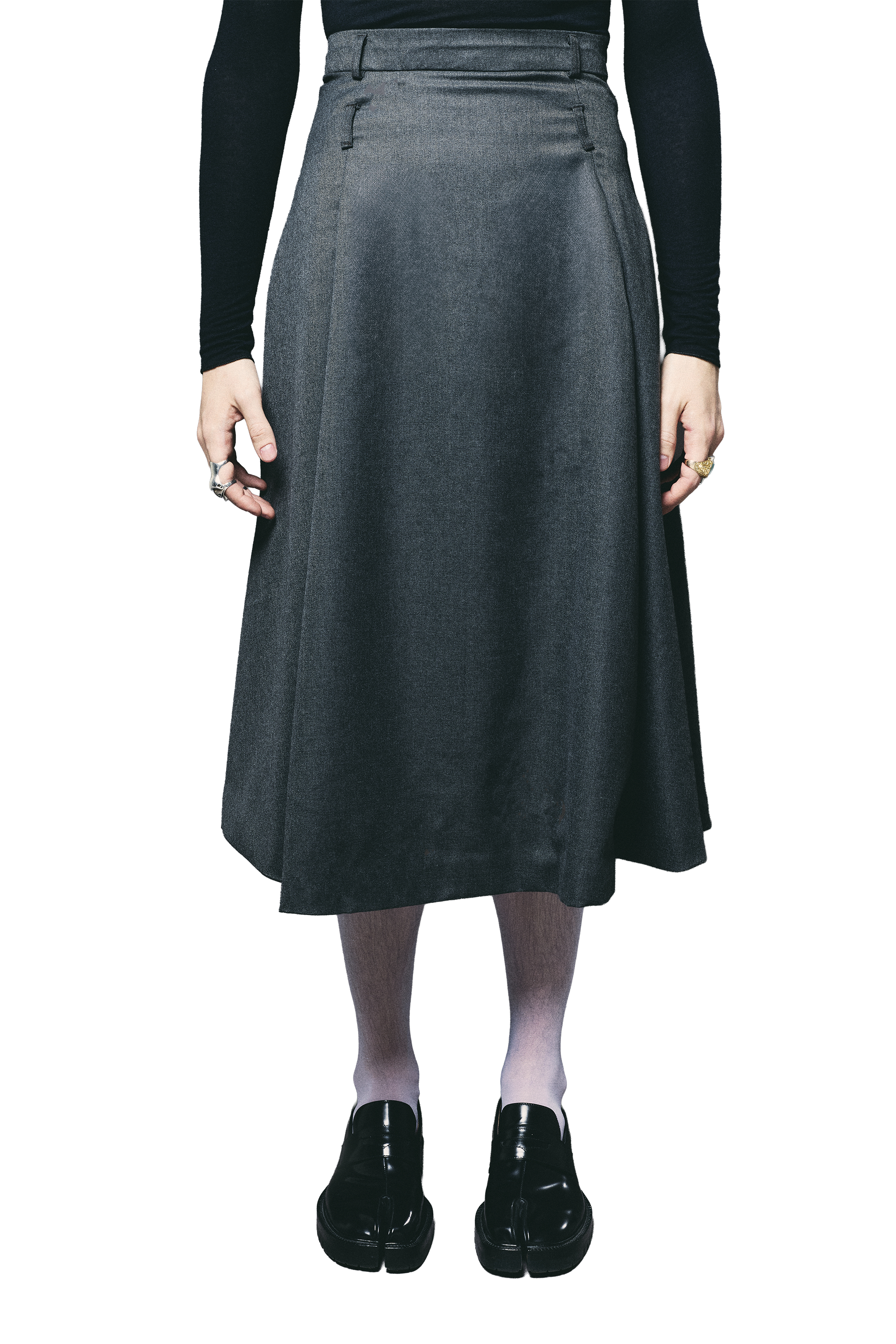 Plated Wool Skirt
